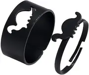 [Perfeclan] 2x Matching Dinosaur Rings Set Stackable Finger for Women Men