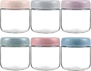 6 Pack 350ml Overnight Oats Containers with Lids, 12 Oz Glass Mason Overnight Oats Jars, Large Capacity Airtight Jars for Milk, Cereal, Fruit, Meal Prep Salad Food Cereal Snacks Pudding Yogurt Storage