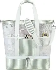 [Bluboon] Mesh Beach Tote Bag with Cooler Insulated Detachable Pool Bags for Women