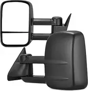 YITAMOTOR Towing Mirrors Compatible with 1988-1999 Chevy GMC C1500 K1500, 1988-2000 C2500 C3500 K2500 K3500 Power Adjusted Manual Telescoping