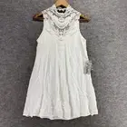 New J For Justify Dress Women S Small White Geometric Crochet Shift Short Lined