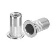 40pcs #10-32 Rivet Nuts Stainless Steel Flat Head Threaded Insert Nut