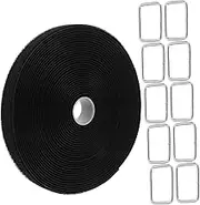 KALLORY 1 Set Adjustable Nylon Fastening Straps of Hook and Loop Cable Management Organizer for Home Office and Vehicle Storage Reusable Cinch Wraps with Buckles