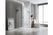 120x120cm Double Door Corner Shower Screen with Channels and Brass Hinges - Black