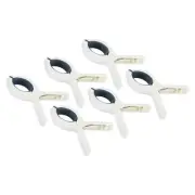 3.9" Beach Towel Clips, 6 Pcs Plastic Flexible Spring Clothespins Clamp, Blue