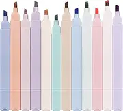 12 Pack Aesthetic Highlighters, Assorted Colors Bible Highlighters No Bleed Dry Fast Pens With Soft Chisel Tip Pastel Highlighters Marker Pens For Journaling Note School Office Supplies