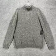 Christian Lacroix Sweater Mens Large Gray Pullover 2-PLY Cashmere Quarter Zip