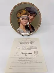 1984 Knowles Norman Rockwell "Meeting On The Path" Collector Plate NIB