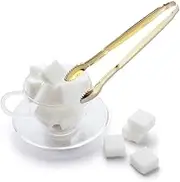 KICHOUSE 2pcs Mini Sugar Cube Tongs Stainless Steel Ice Tong for Tea Party Bar Home