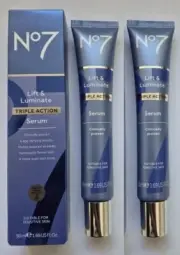 Anti Aging Lift & Luminate Triple Action Serum No7 Boots LARGE 2 x 50ml