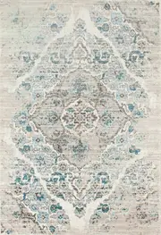 Luxurious Lumina Blue, Grey and Cream soft Modern Washable Rugs