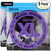 2-PACK D'Addario EXL115 Electric Guitar Strings Nickel Wound 11-49 Medium Gauge