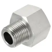 Hex Bushing, 1/2 PT Male to 3/4 PT Female Pipe Fitting Adapter