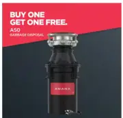 Amana A50 W/C 1/2 HP Continuous Feed Kitchen Garbage Disposal with Power Cord