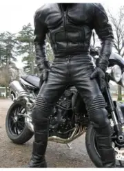 New Gay Bluf Style Motorbike / Motorcycle Racing Leather Suit 2 Piece Biker Suit