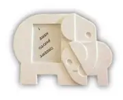 1 Tupperware Elephants Photo Frame Refrigerator Magnet Nuzzles White