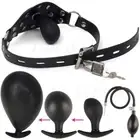 Silicone Inflatable Binding Gags Pump Expansion Mouth Plugs Panel Balloon Pump