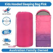 Kids Hooded Sleeping Bag Junior Sleeping Bag Lightweight Sleeping Bag Pink