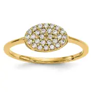 14ky Diamond Cluster Oval Ring