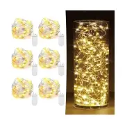 6 Pack Fairy Lights Battery Operated 7ft 20 LED Mini String Lights Twinkle Li...