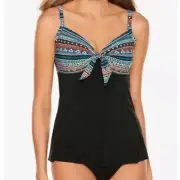 NWT Miraclesuit Portofino Rio Multi Color Underwire Tankini Swimsuit - Size 16