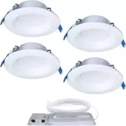 4 Inch Canless LED Downlight Selectable 2700K-5000K CCT - White (4 Pack)