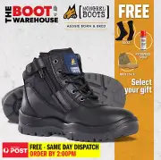 Mongrel 261020 Work Boots. Steel Toe Safety. Zip + Lace-Up. FREE GIFT OPTION!