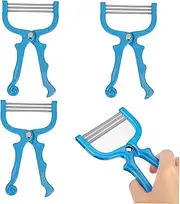 DECORNIJIA 3Pcs Manual Epilator for Facial Hair Removal Portable Spring Hair Remover for Lips Neck Face Professional Hair Removal Tool Blue Easy to Use and Travel Friendly