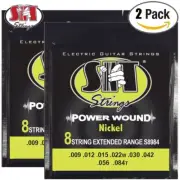 2-PACK SIT S8984 Power Wound 8-String Nickel Electric Guitar Strings 9-84