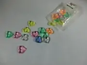 Colored Lucite Hearts (1214)