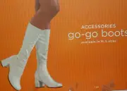Go Go Boots Halloween Party Hat Trick or Treat Costume Large 9-10 white new