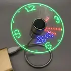 Fan Usb Fan Rgb Led Night Clock Fan with Temperature Display Usb Plug-play Mini