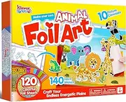 Klever Kits Foil Art Kit for Kids - Arts & Crafts Supplies, Mess Free Coloring, Animal Foil Foam Stickers, Creative Travel Toys, Birthday Gifts for Boys & Girls Ages 4 and Up