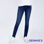 GENNIES奇妮 彈力刷色窄管牛仔褲-深牛仔藍(T4F08)