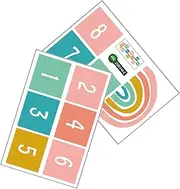 Kisangel 1 Set Colorful Cartoon Number Floor Decals Removable Stickers for Indoor Playroom Self Adhesive Nursery Game Decor Easy to Apply and for Rainy Days