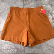SPANX On-The-Go Bronze Glow 4" Shorts Women's Small Brown Stretch Comfort nwt