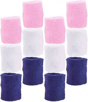 Mipcase 12Pcs Breathable Wrist Support Bands for Teens Comfortable Athletic Wrist Sweatbands for Sports Exercise and Outdoor Activities