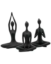 Sagebrook Home Set of 3 Yoga Ladies Figures