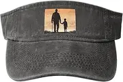 [RLDOBOFE] Sun Visor Hat Adjustable Empty Top Baseball Cap Father and son silhouette Sun Hats for Women Men Sports Hats Summer Beach Cap
