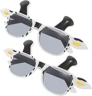 [Minkissy] Unique Party Glasses 2pcs Cow Animal Sunglasses for Photo Booth and Costumes