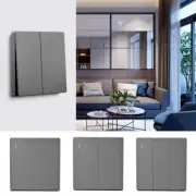 Flame Retardant Wall Light Switch with Gray PC 86mm Push Button 123 Gang
