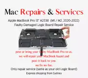 Apple MacBook Pro 13" A2338 2020 2022 M1 M2 Faulty Damage Board Repair service