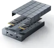 Dual M.2 NVMe Offline Clone Duplicator, 10Gbps Aluminum M.2 NVMe Cloner USB C to