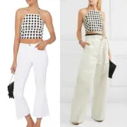 NEW Rag & Bone Nevada Cropped Halter Top Gingham Plaid Black White Large