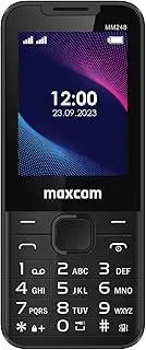 Maxcom MM248-2.4 Inches Display - 4G VoLTE - Classic Mobile Feature Phone - Dual Sim - SIM Free - 1000 mAh Strong Battery - UK Plug - Black