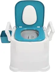 Bedside Commode, Portable Toilet Seat with Cover and Detachable Arms, Mobile Commode Chair, Anti Slip Potty Chair for Adults, Elderly, Disabled, Bedroom, Bathroom