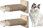 Cat Cage Step | Wood Cat Jumping Ladder,Wooden Kitten Resting Shelves Set of 2, Pet Cage Jumping Stairs for Home Wall