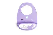 Skip Hop: Zoo Fold & Go Silicone Bib - Narwhal