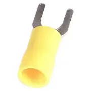 Yellow Vinyl Spade Terminals W/ Size 4 - 6 Stud, 12 - 10 Gauge