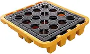 Spill-Proof Tray Oil Tank Spill Tray，Oil Tank Spill Containment Tray, Industrial 1 Drum Spill Containment Modular Platform for Laboratories Supermarket Basement Storage, Low Profile Plastic